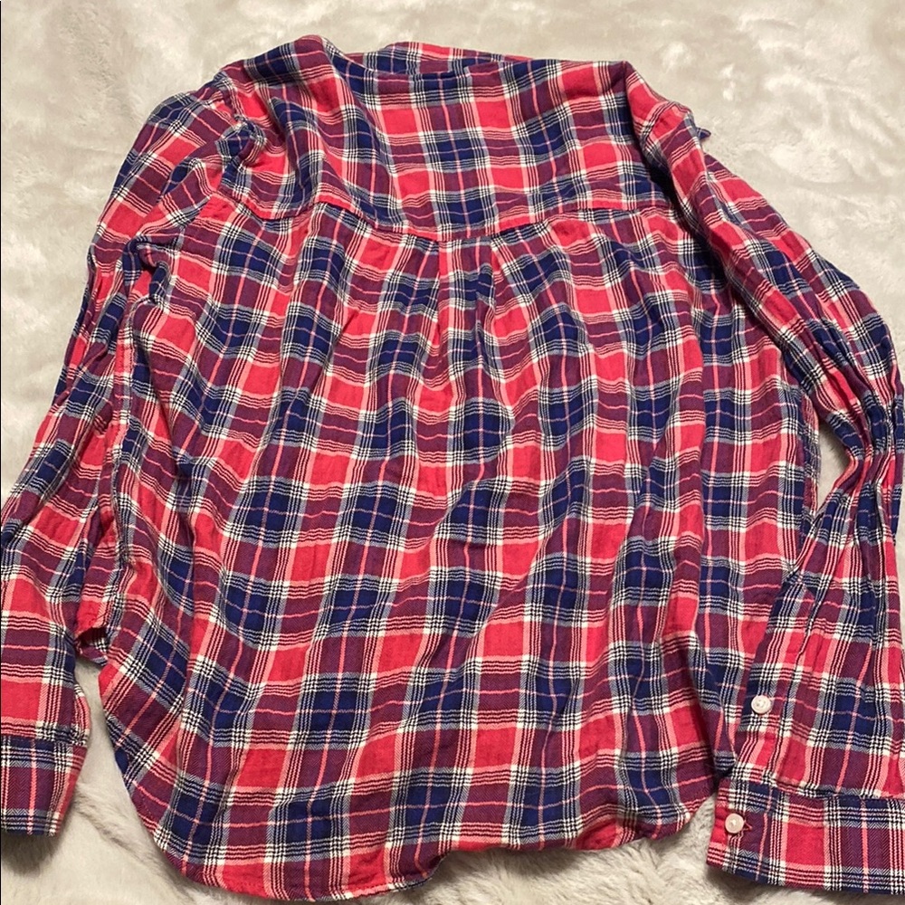 So Athletic American Heritage Red Pink and Blue Plaid Button-Up Shirt - Picture 5 of 6